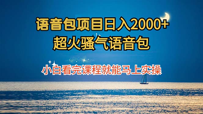 语音包项目 日入2000+ 超火骚气语音包小白看完课程就能马上实操-瀚宇网创