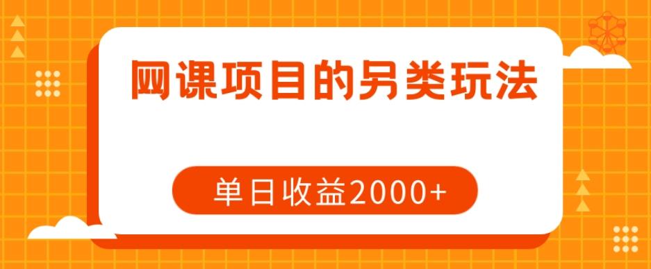 网课项目的另类玩法，单日收益2000+【揭秘】-瀚宇网创