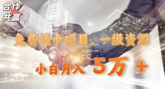 免费送卡项目,一级资源,小白月入5万+-瀚宇网创