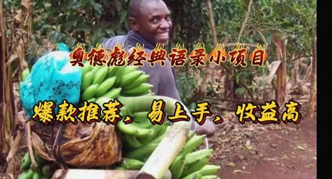 奥德彪经典语录小项目，爆款推荐，易上手，收益高-瀚宇网创