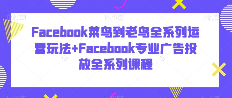 Facebook菜鸟到老鸟全系列运营玩法+Facebook专业广告投放全系列课程-瀚宇网创