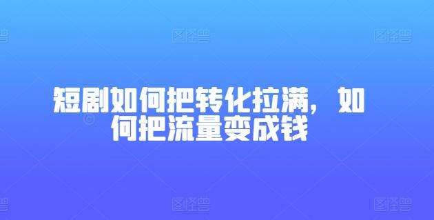 短剧如何把转化拉满，如何把流量变成钱-瀚宇网创