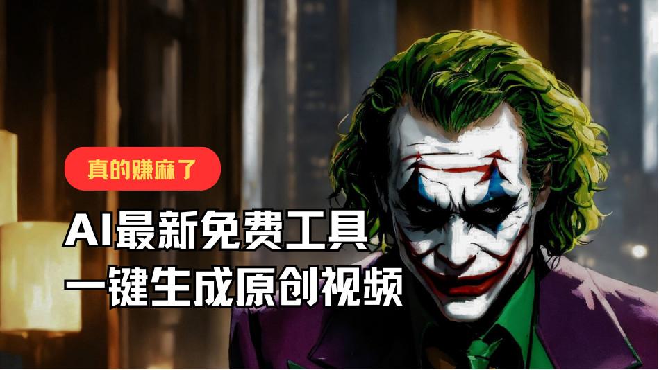 最新免费AI工具，一键生成原创视频，佛系搬运，轻松月入10000+！-瀚宇网创