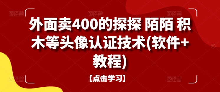 外面卖400的探探 陌陌 积木等头像认证技术(软件+教程)-瀚宇网创