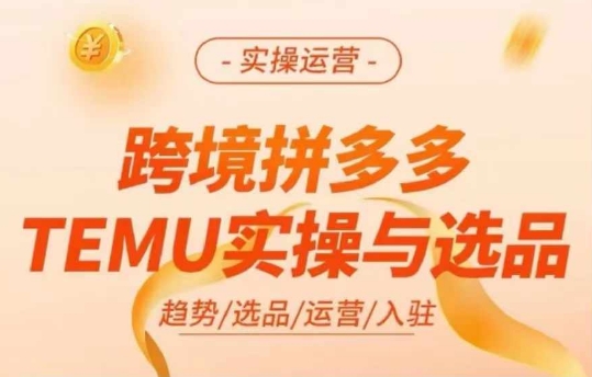 跨境拼多多TEMU实操与选品,多多temu跨境选品运营实操-瀚宇网创