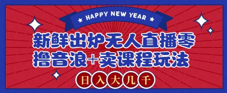 2024最新无人直播零撸音浪+卖课程玩法,日入大几千不是梦【揭秘】-瀚宇网创