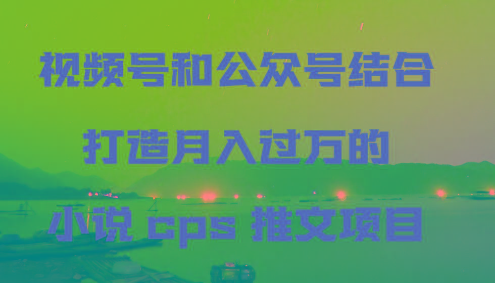 视频号和公众号结合打造月入过万的小说cps推文项目，包括市面上面的各种思路详解-瀚宇网创