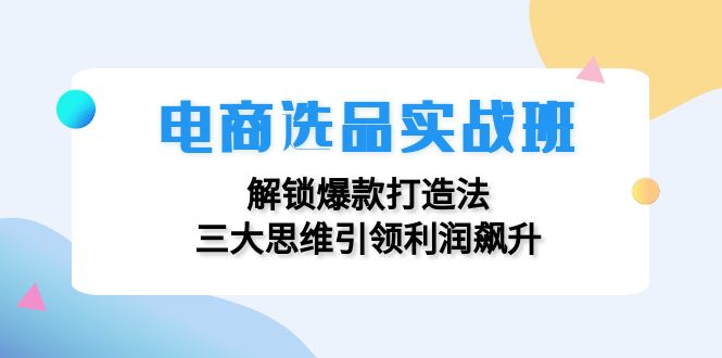 电商选品实战班:解锁爆款打造法,三大思维引领利润飙升-瀚宇网创