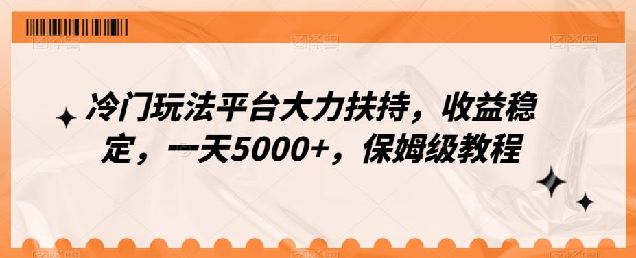 冷门玩法平台大力扶持，收益稳定，一天5000+，保姆级教程（附抖音7天起号法）-瀚宇网创