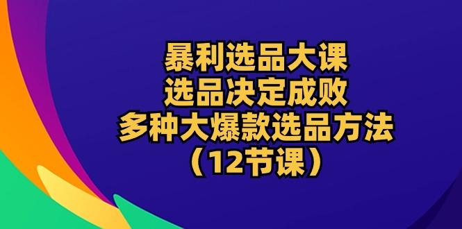 暴利 选品大课：选品决定成败，教你多种大爆款选品方法(12节课-瀚宇网创