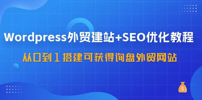WordPress外贸建站+SEO优化教程，从0到1搭建可获得询盘外贸网站(57节课)-瀚宇网创