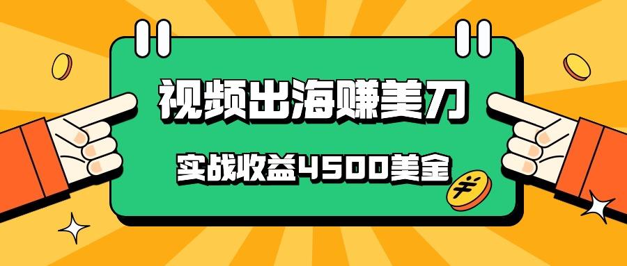 国内爆款视频出海赚美刀,实战收益4500美金,批量无脑搬运,无需经验直接上手-瀚宇网创
