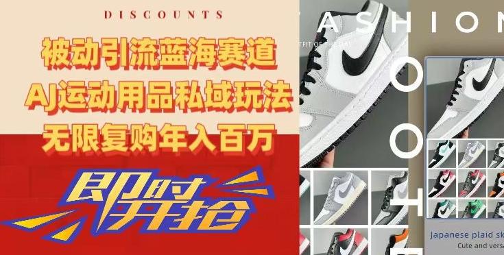 被动引流蓝海赛道,AJ运动用品私域玩法,无限复购年入百万【揭秘】-瀚宇网创