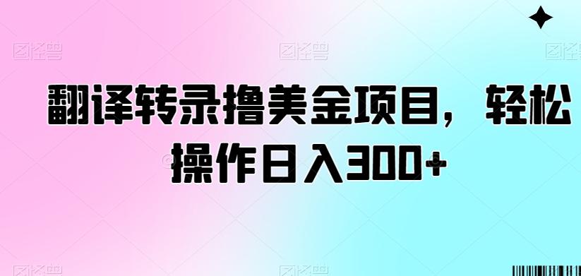 翻译转录撸美金项目，轻松操作日入300+【揭秘】-瀚宇网创