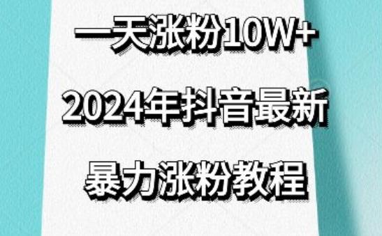 抖音最新暴力涨粉教程，视频去重，一天涨粉10w+，效果太暴力了，刷新你们的认知【揭秘】-瀚宇网创