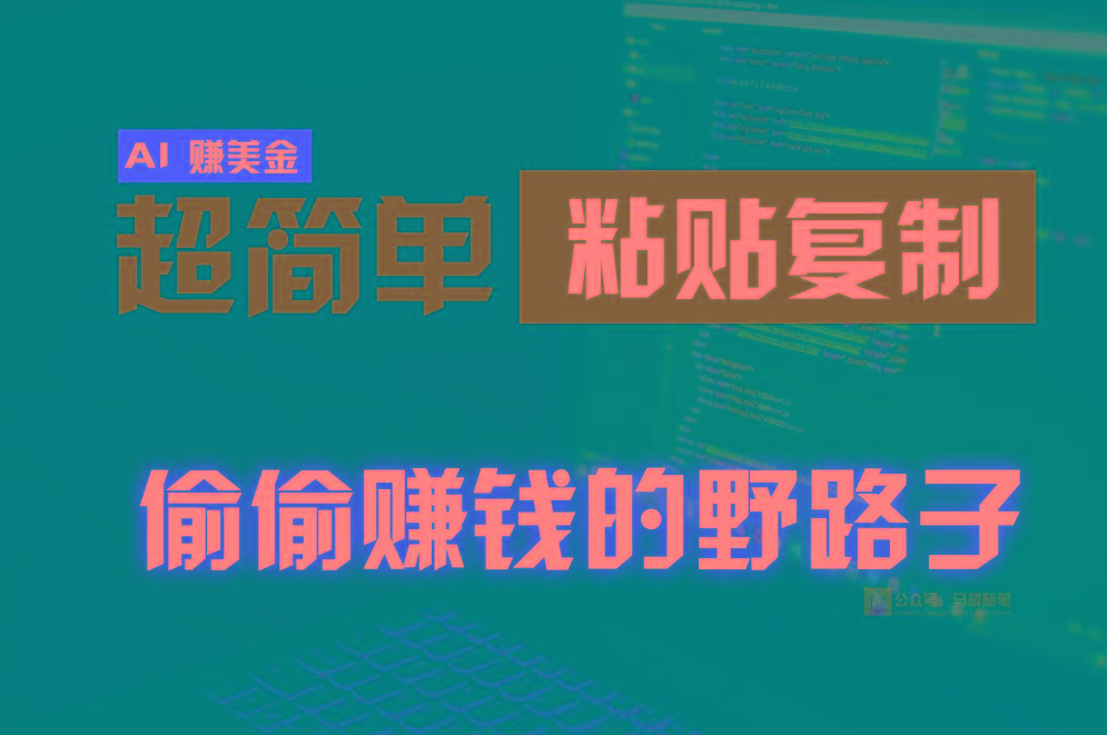 偷偷赚钱野路子，0成本海外淘金，无脑粘贴复制，稳定且超简单，适合副业兼职-瀚宇网创