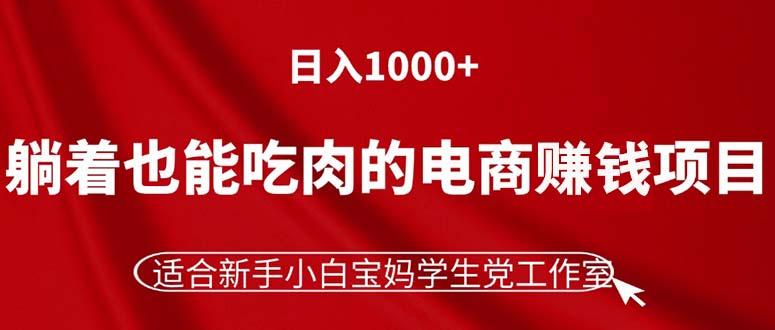 躺着也能吃肉的电商赚钱项目,日入1000+,适合新手小白宝妈学生党工作室-瀚宇网创