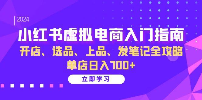 小红书虚拟电商入门指南:开店、选品、上品、发笔记全攻略 单店日入700+-瀚宇网创