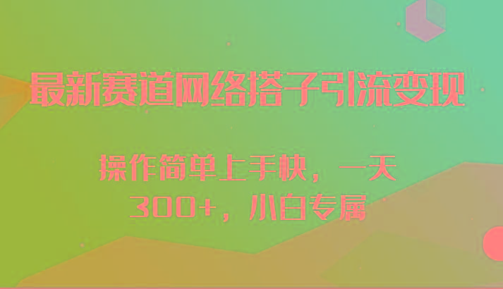 最新赛道网络搭子引流变现!!操作简单上手快，一天300+，小白专属-瀚宇网创