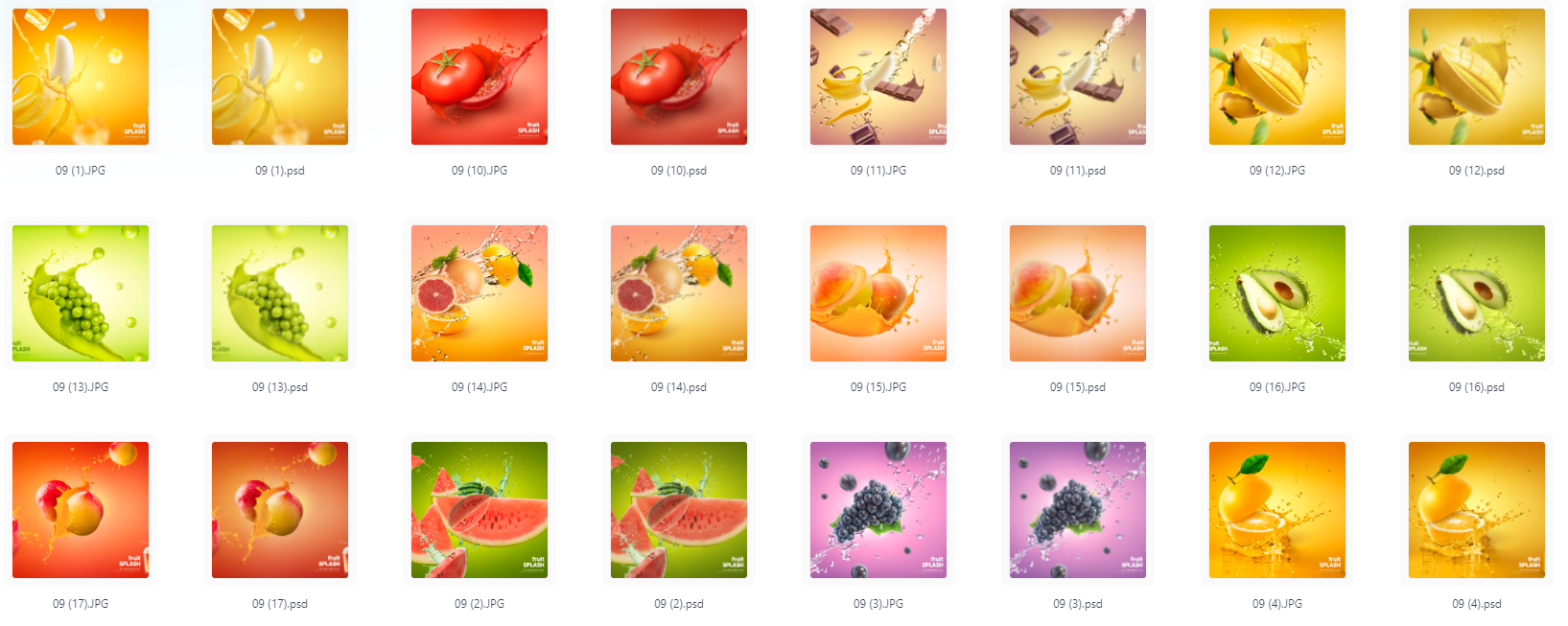 餐饮水果PS模版设计素材17款-瀚宇网创