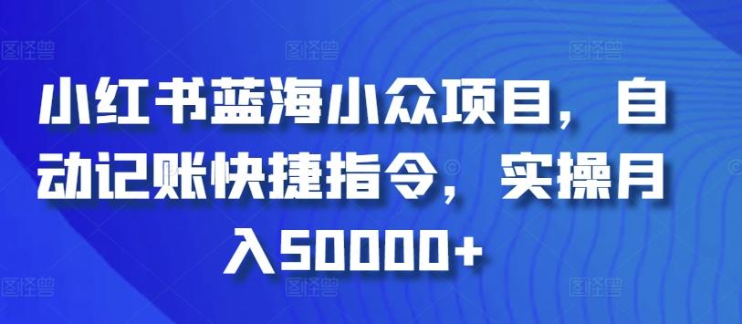 小红书蓝海小众项目，自动记账快捷指令，实操月入50000+【揭秘】-瀚宇网创