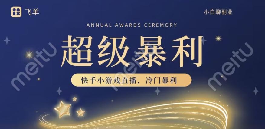 快手官方暴利冷门小游戏无人直播，小白一台电脑即可操作，轻松月入10w+-瀚宇网创