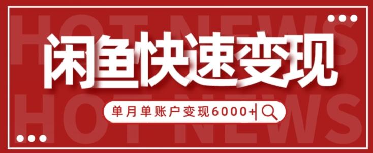 【新手项目】小白快速在闲鱼单月单账号变现6000+的秘密-瀚宇网创