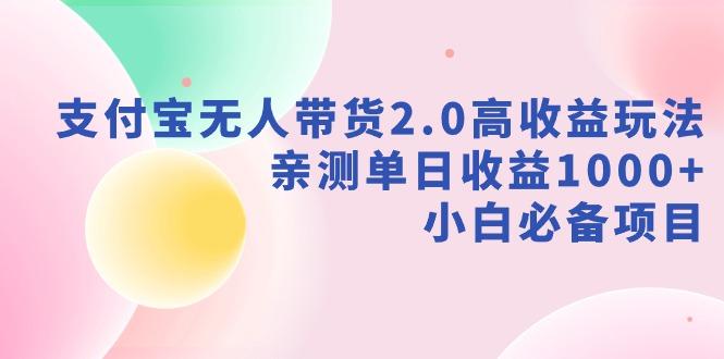支付宝无人带货2.0高收益玩法,亲测单日收益1000+,小白必备项目-瀚宇网创