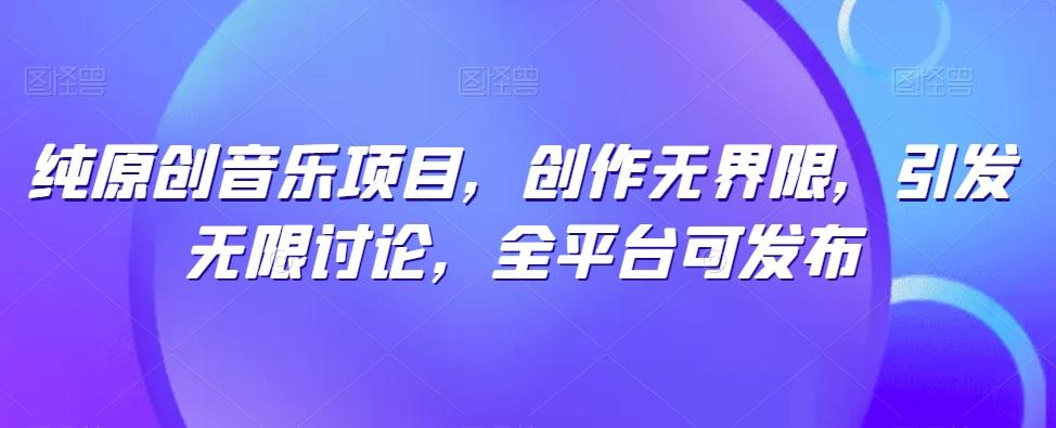 纯原创音乐项目，创作无界限，引发无限讨论，全平台可发布【揭秘】-瀚宇网创