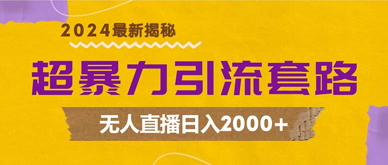 超暴力引流套路，无人直播日入2000+-瀚宇网创
