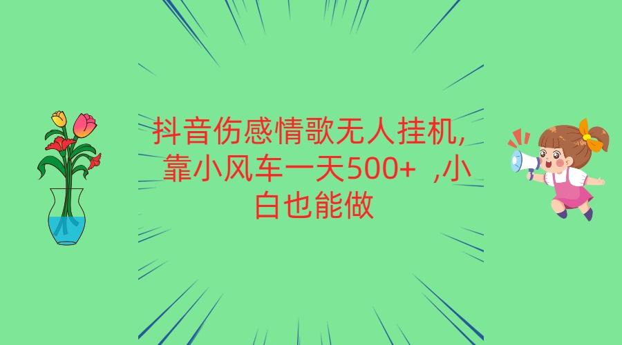 抖音伤感情歌无人挂机 靠小风车一天500+ 小白也能做-瀚宇网创
