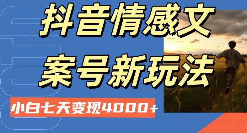 抖音情感文案小白七天变现4000+详细课程-瀚宇网创