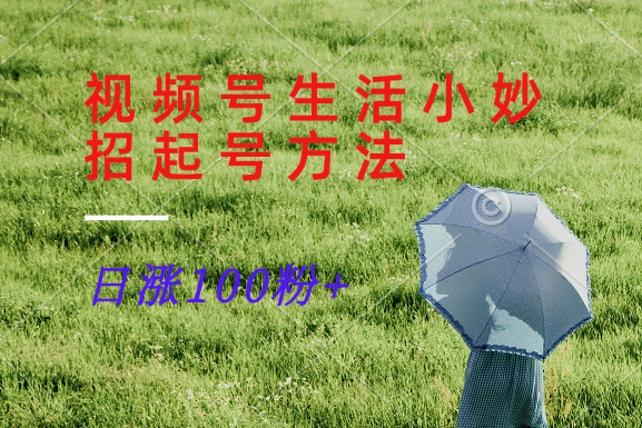 视频号生活小妙招分享赛道， 起号涨粉新方法，日涨100粉-瀚宇网创