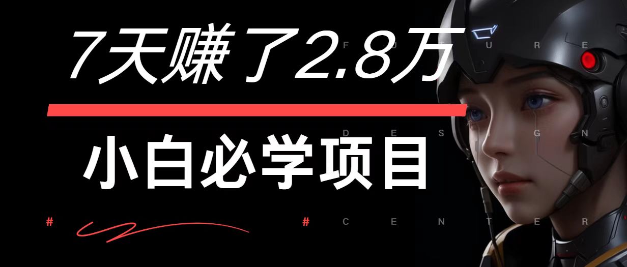 7天赚了2.8万！每单利润最少500+，轻松月入7万+小白有手就行-瀚宇网创