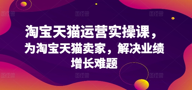 淘宝天猫运营实操课，为淘宝天猫卖家，解决业绩增长难题-瀚宇网创