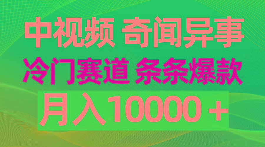 (9627期)中视频奇闻异事，冷门赛道条条爆款，月入10000＋-瀚宇网创