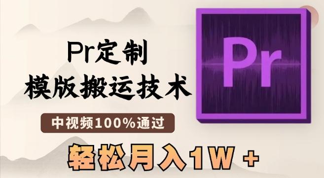 最新Pr定制模版搬运技术，中视频100%通过，几分钟一条视频，轻松月入1W＋【揭秘】-瀚宇网创