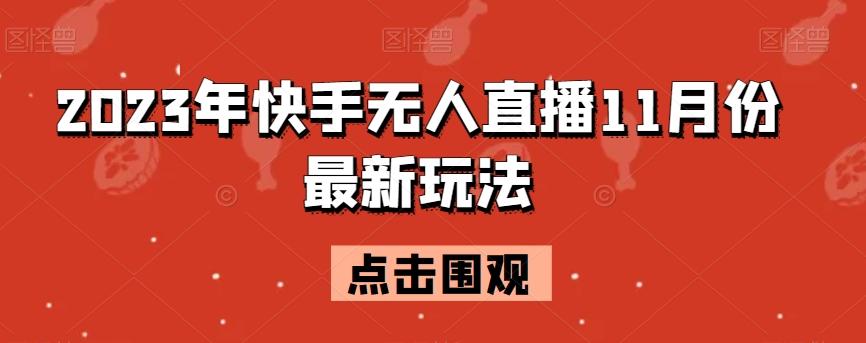 2023年快手无人直播11月份最新玩法-瀚宇网创